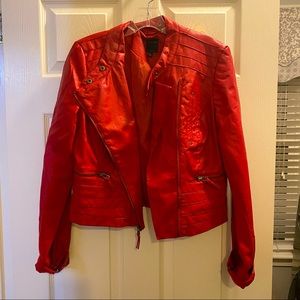 red leather jacket